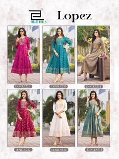 Blue hills lopez anarkali gown kurtis wholesale